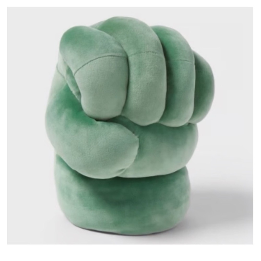 Marvel Avengers x Pillowfort Hulk Fist Plush Green Hand Throw Pillow